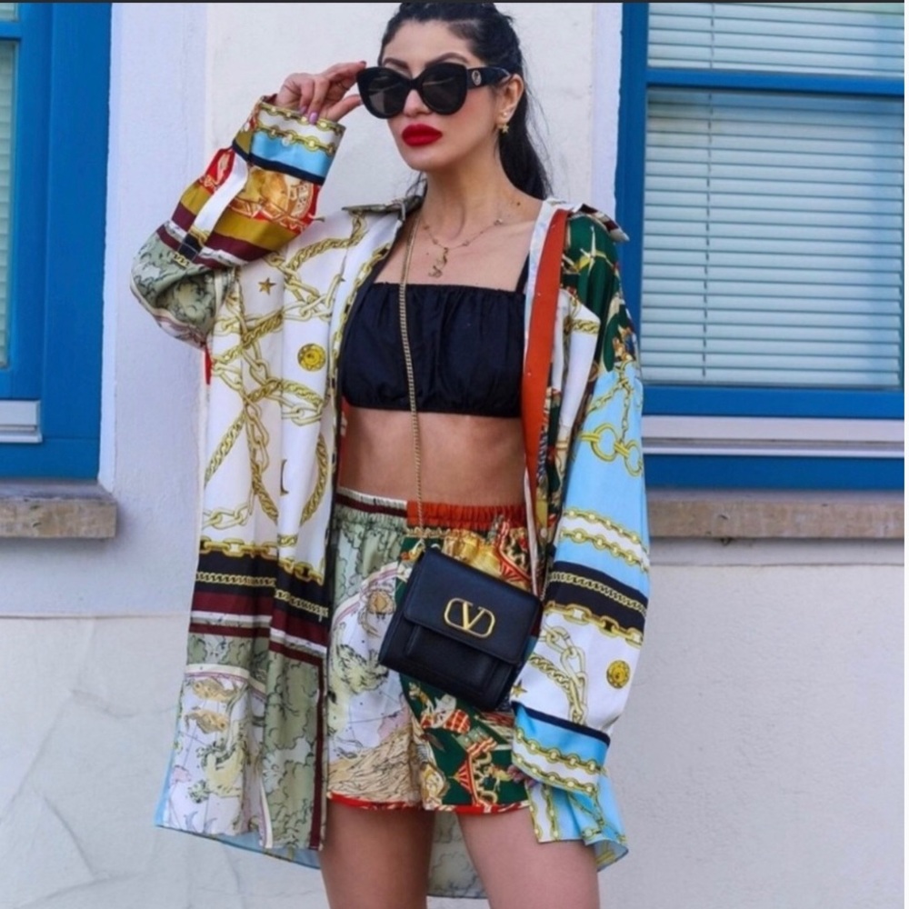 ZARA NWT Oversized Patchwork Shirt S